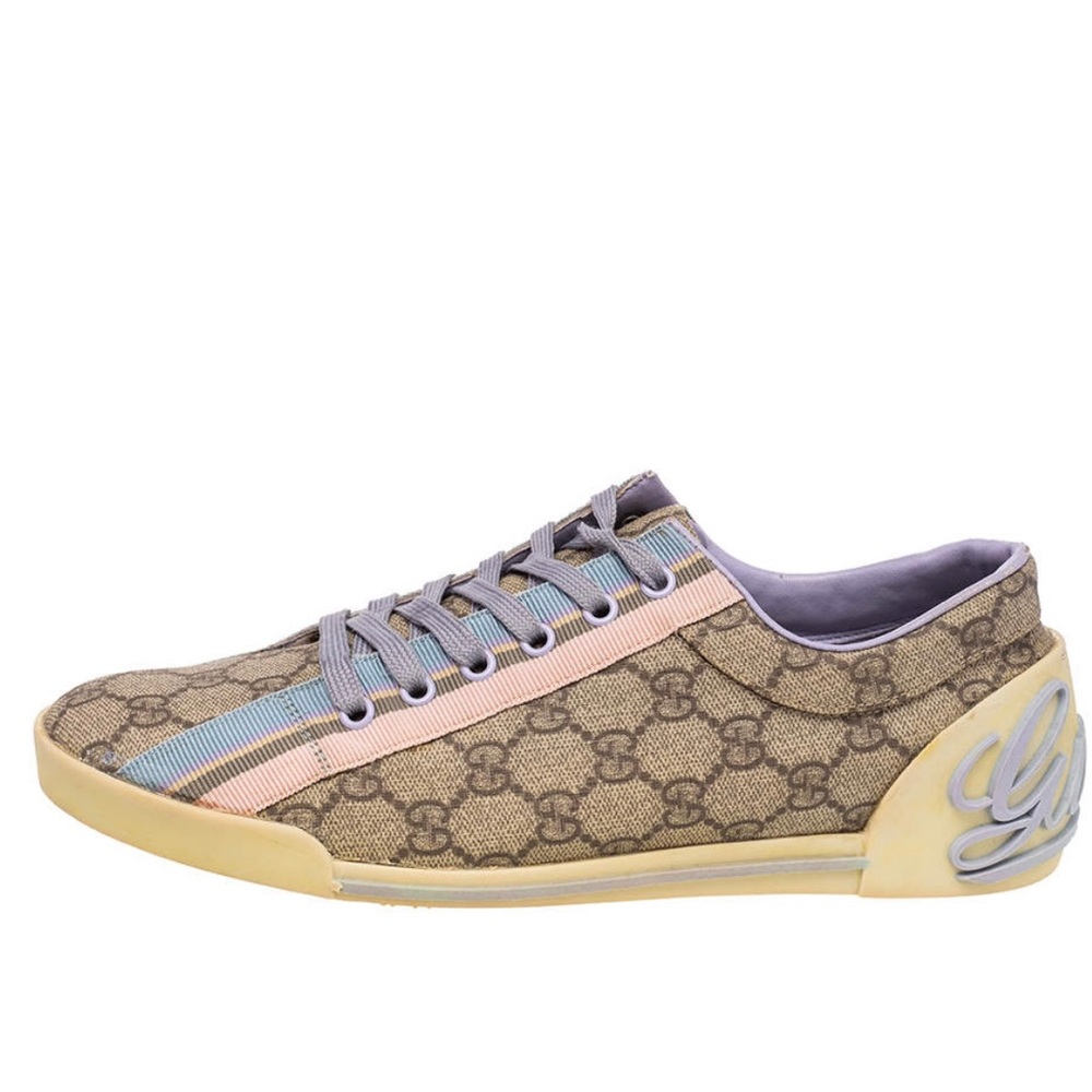 Gucci logo GG Coated Canvas and Fabric Low Top Sneakers
